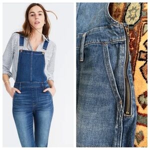 Madewell Denim overalls jumpsuit bib back side zipper skinny Small